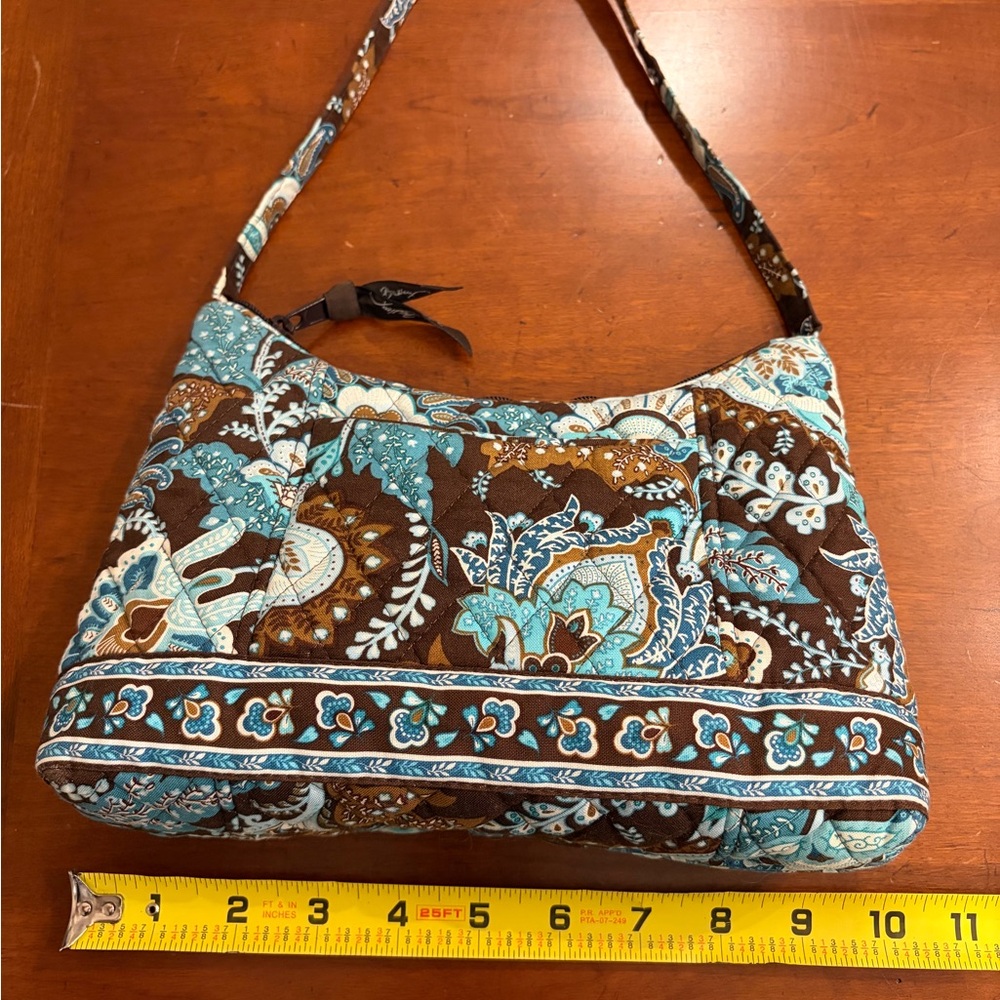 Vera Bradley Quilted Floral-Print Shoulder Bag in Teal and Brown - Picture 7 of 12
